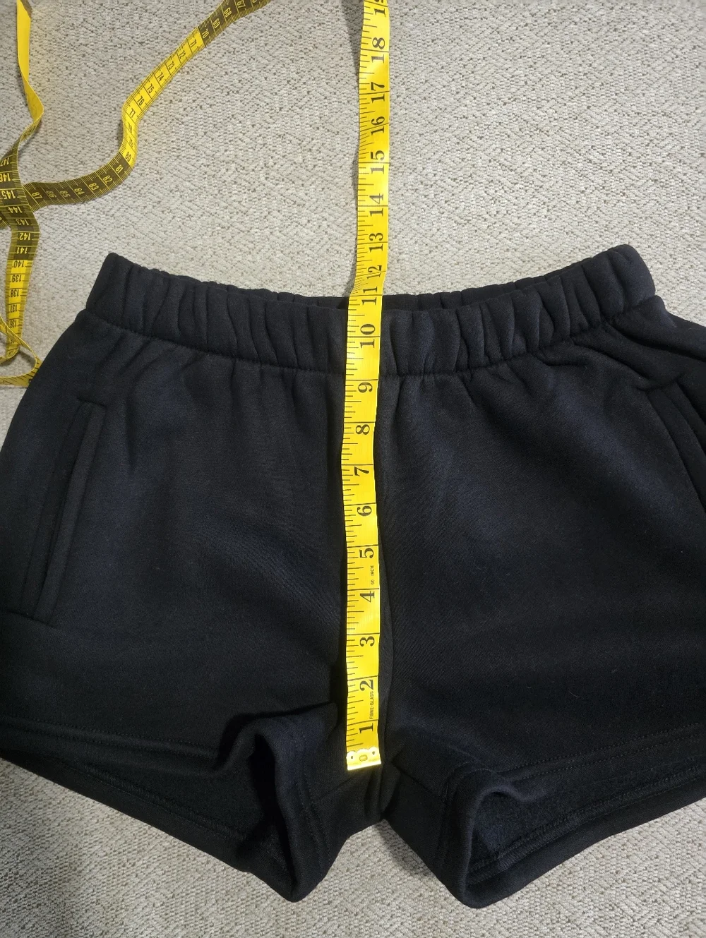 Tic Toc Essentials Momo Black Fleece Relaxed High Waist Lounge Shorts - Medium